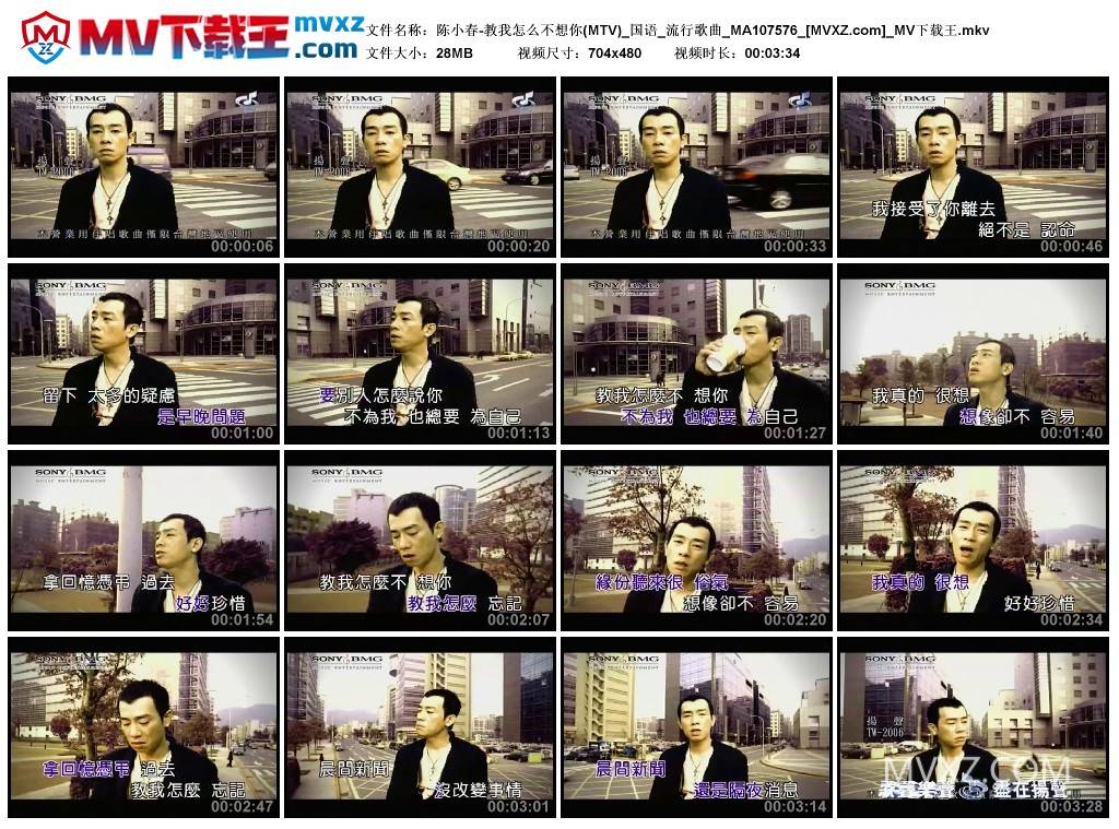 陈小春-教我怎么不想你(MTV)_国语_流行歌曲_MA107576